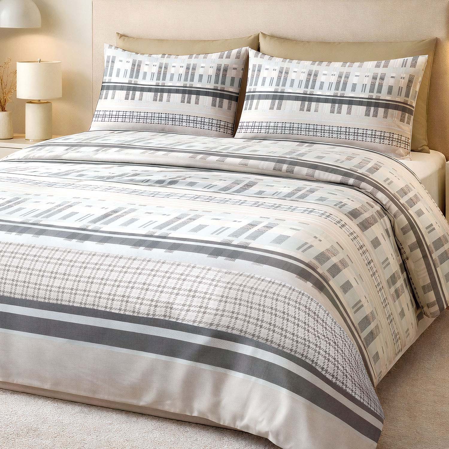 Komplet pościeli 220x200 Beżowo-Popielata Elegancja Darymex