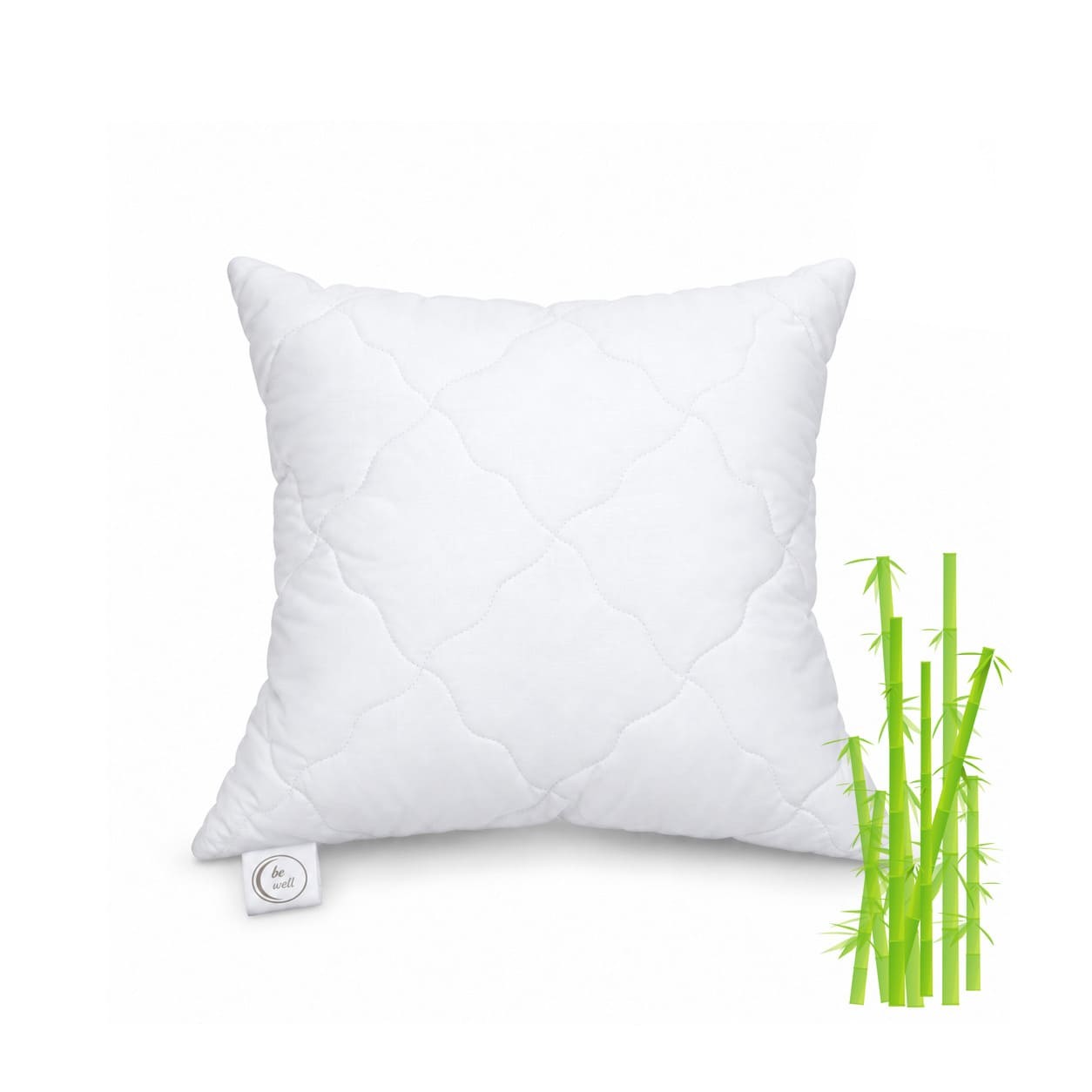 Poduszka pikowana bambusowa Poldaun Bamboo 40x40 białe poszycie
