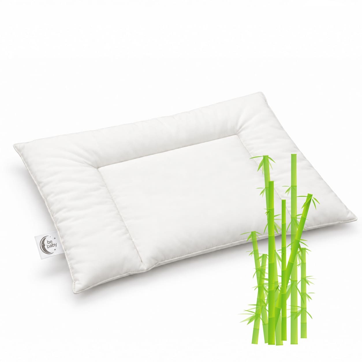 Poduszka płaska bambusowa Poldaun Bamboo 40x60 białe poszycie