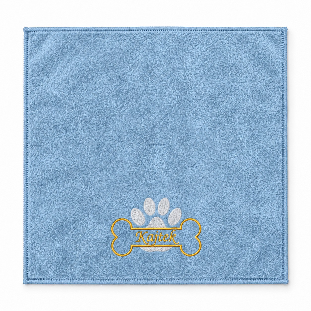Personalizowany ręcznik z mikrofibry dla psa 30x30 niebieski