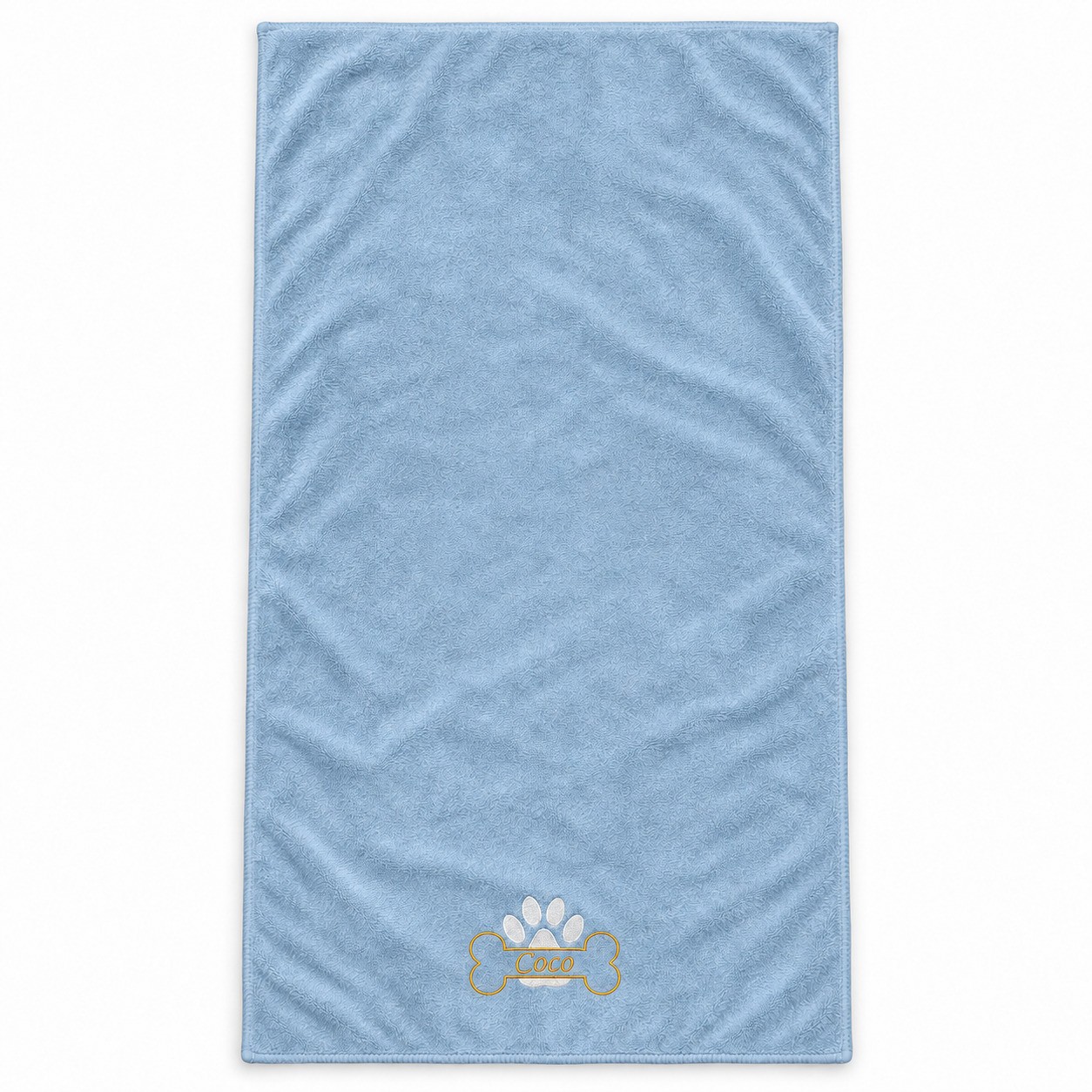 Personalizowany ręcznik z mikrofibry dla psa 70x140 niebieski
