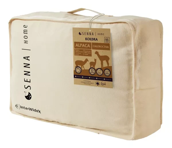 Kołdra 180x200 z alpaki całoroczna Alpaca Inter Widex - Perkal bawełniany i wypełnienie Alpaca
