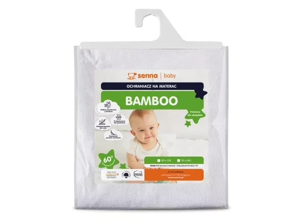 Ochraniacz na materac 60x120 wodoodporny bambusowy Bamboo Inter Widex - Bambusowa frotte, PU i oddychający komfort