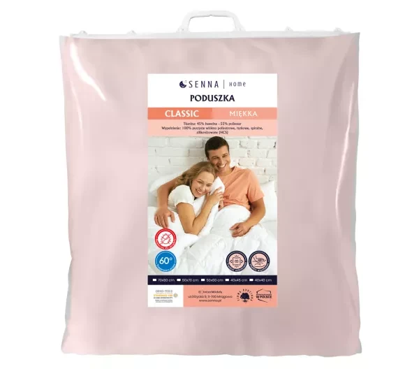 Poduszka różowy 70x80 Classic Inter Widex