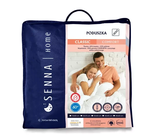 Poduszka różowy 40x45 Classic Inter Widex - wypełnienie i pielęgnacja