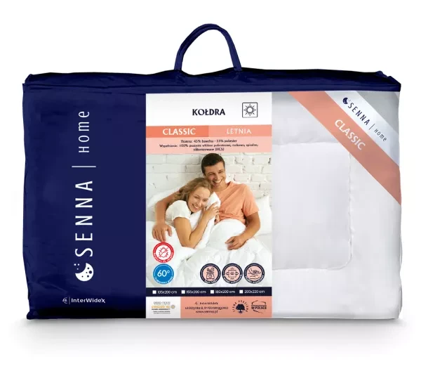 Kołdra biały 135x200 Classic Inter Widex - materiał, pikowanie i wygoda snu