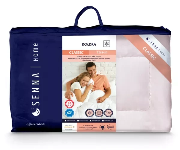 Kołdra różowy 155x200 Classic Inter Widex - materiał, pikowanie i wygoda snu