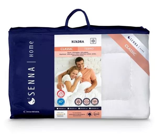 Kołdra biały 180x200 Classic Inter Widex - materiał, pikowanie i wygoda snu