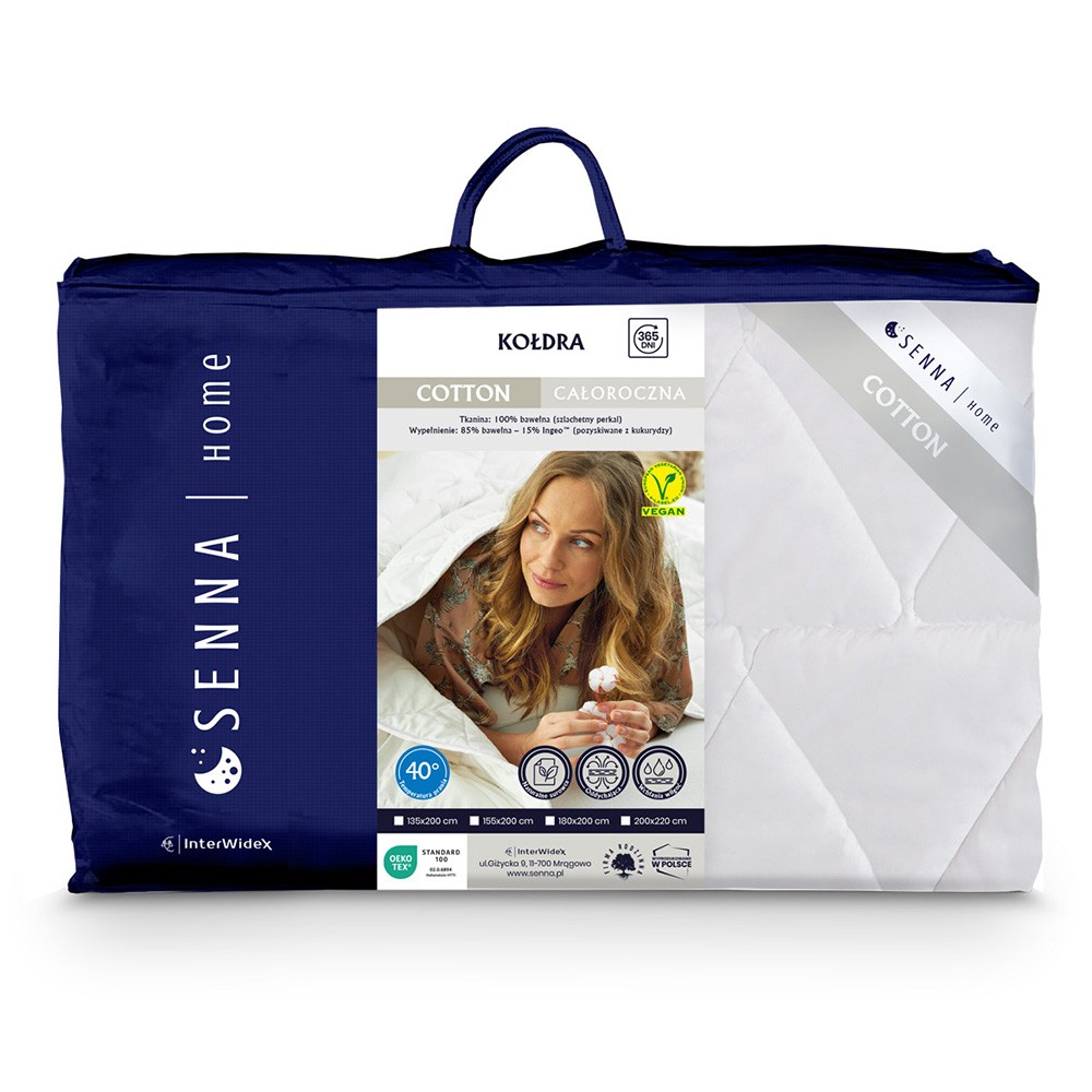 Kołdra 135x200 Cotton Inter Widex - pikowanie, objętość i ułożenie na łóżku