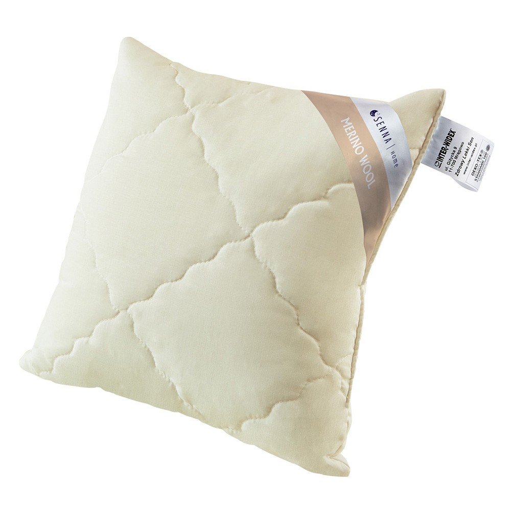 Poduszka 40x40 Merino Wool kremowa Inter Widex - regulacja wysokości i miękkości