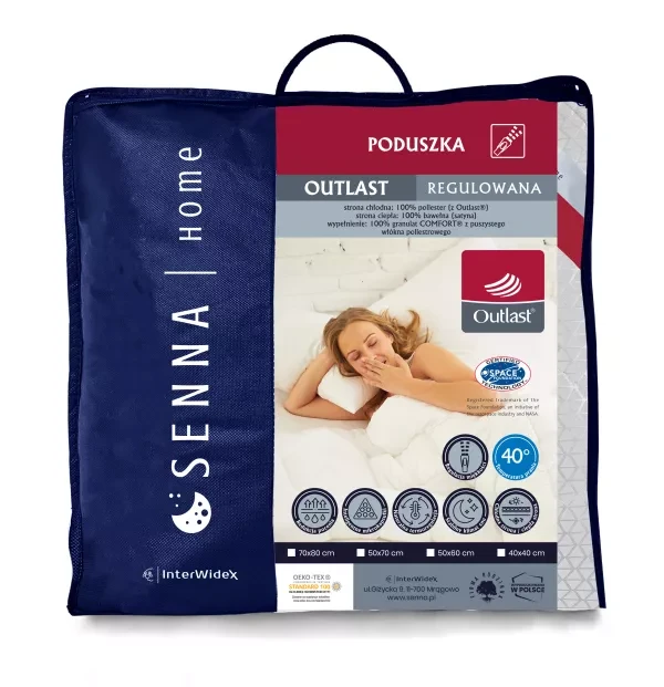 Poduszka 40x40 chłodząca Outlast Inter Widex - regulacja wypełnienia comfort®