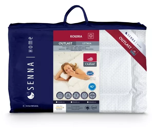 Kołdra 200x220 letnia Outlast Inter Widex - dwustronna tkanina i wypełnienie hcs